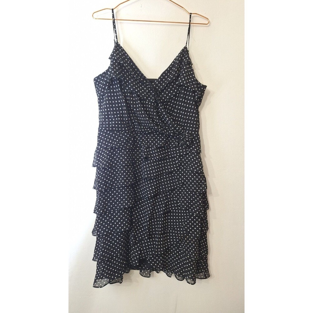 LAUREN RALPH LAUREN Polkadot Midi Dress Plus Size 16 Ruffles Fairycore Whimsical